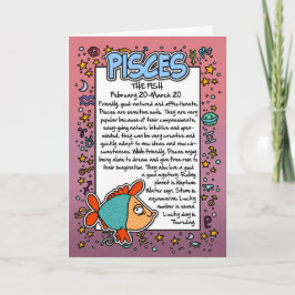 Cartão Zodíaco - Fatos Divertidos sobre Peixes