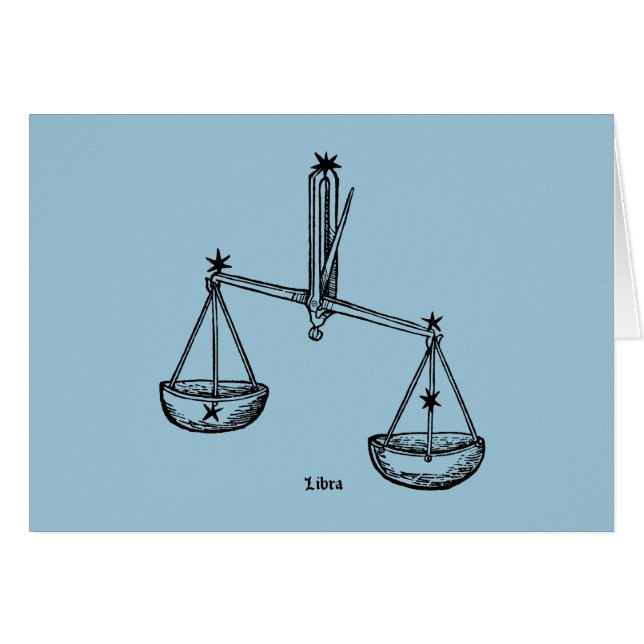 Cartão Zodíaco: Libra, 1482 (Frente horizontal)