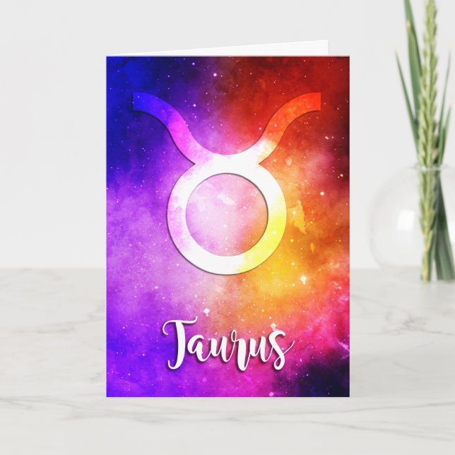 Cartão Zodíaco: Panela Espacial Taurus (Frente)