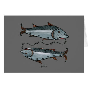 Cartão Zodíaco: Peixes na cor