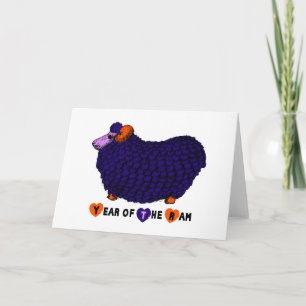 Cartão Zodiodíaco de Ano Novo chinês Ram Grande Ro