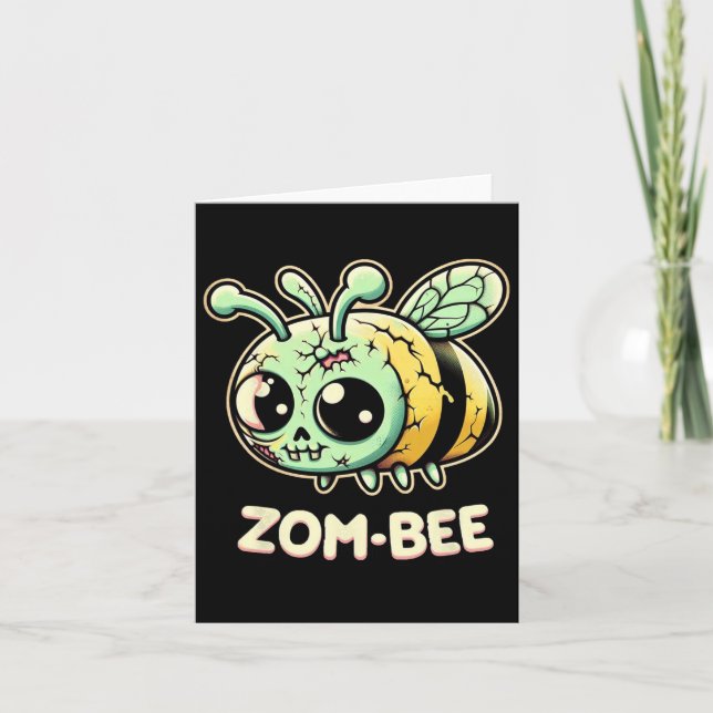 Cartão Zom-bee Adoravelmente Sinistro Zumbi Abelha Cartoo (Frente)