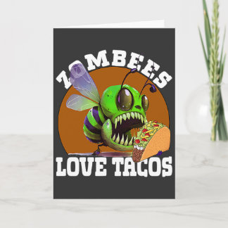 Cartão Zombees Amam Tacos Zombee Abelha Zumbi