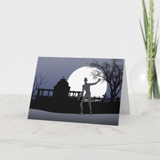 Cartão Zombi o Dia das Bruxas (Frente)