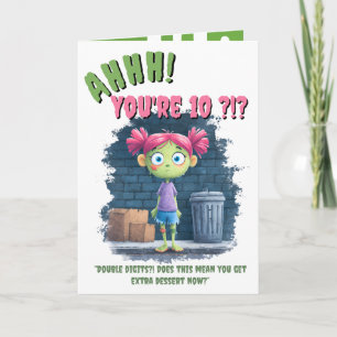 Cartão Zombie Birthday Engraçado