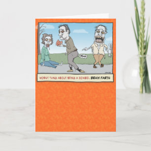 Cartão Zombie Cérebro Faria Halloween