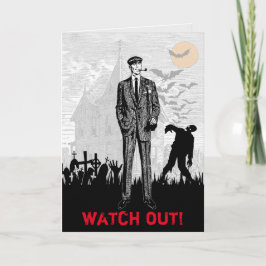 Cartão Zombie Halloween Masculino, Aniversário do Homem