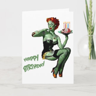 Cartão Zombie Pin Up Aniversário
