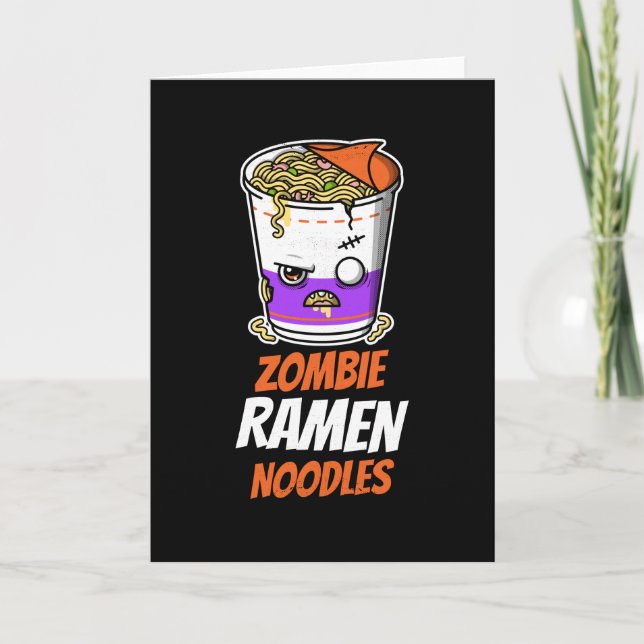 Cartão Zombie Ramen Noodles Halloween Ramen Noodles (Frente)