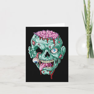 Cartão Zombie Roel Brain Halloween Boys Men Women S