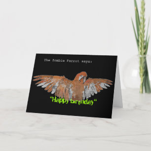 Cartão ZombieParrot "Happy Birthday" Card (red/black)