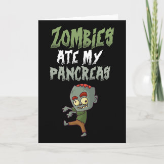 Cartão Zombies Comeram Meu Pâncreas T1d Menina Com Diabet