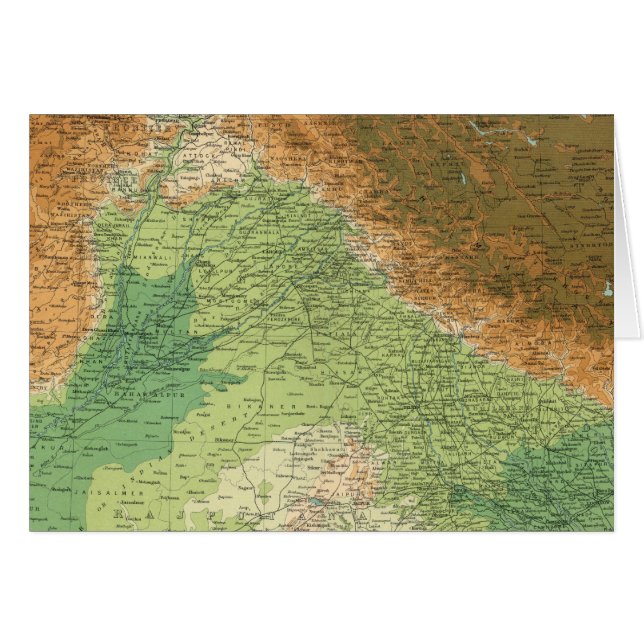 Cartão Zona noroeste da Índia (Frente Horizontal)