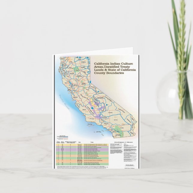 Cartão Zonas de Cultura da Índia da Califórnia - Notecard (Frente)
