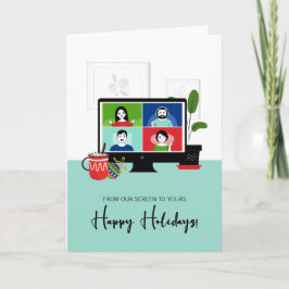 Cartão Zoom De Natal Da Nossa Tela Ao Seu Feriado