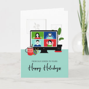 Cartão Zoom De Natal Da Nossa Tela Ao Seu Feriado