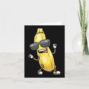 Cartão Zucchini Amarelo Engraçado Dançando Para Amantes V