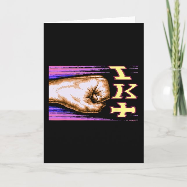 Cartão Zx Spectrum C64 Karate 8-bit Retro  (Frente)