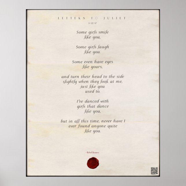 Cartas a Juliet Impressão 🗡 44/49 (Frente)