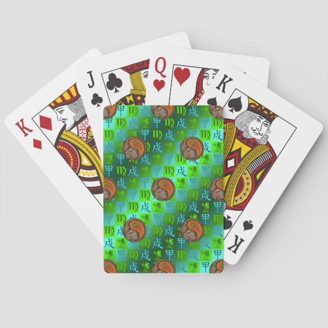 Cartas Clássicas de Baralho Virgo & Cão de Madeira (Verso)