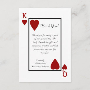 Cartas de agradecimento Rei/Rainha de cartas