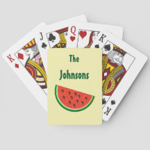 Cartas de Baralho Amarelas de Melancia de Verão
