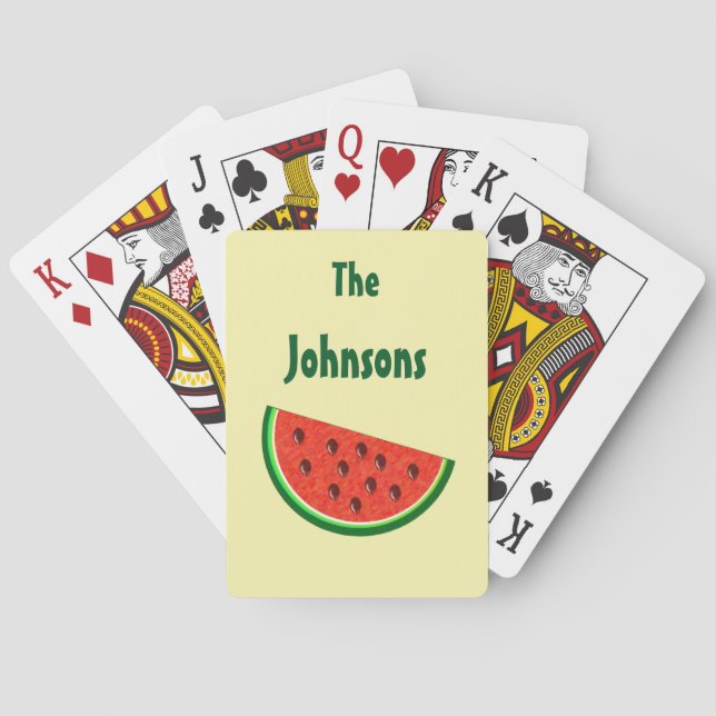 Cartas de Baralho Amarelas de Melancia de Verão (Verso)