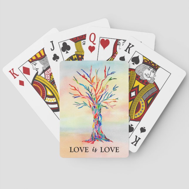 Cartas de Baralho Árvore Arco-Íris Love is Love (Verso)