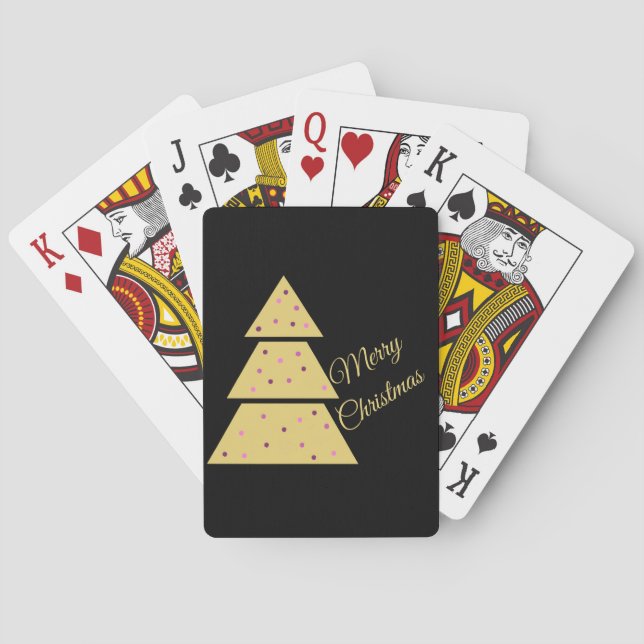 Cartas de Baralho Árvore de Natal Dourada (Verso)