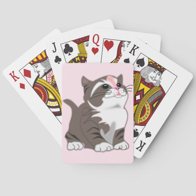 Cartas de Baralho Bebê Gato Rosa - Personalizáveis (Verso)