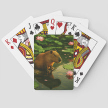 Cartas de Baralho Capivara Zen Contemplando o Lago