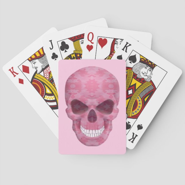 Cartas de Baralho Caveira Camuflada Rosa (Verso)