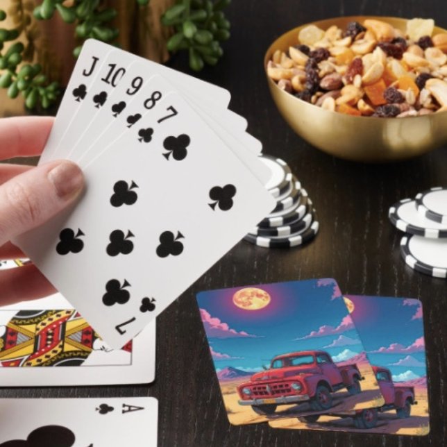 Cartas de Baralho Clássicas Americanas  (Red Truck Playing Cards Poker type playing cards . Easy to shuffle smooth card stock. 2.5" x 3.5".)