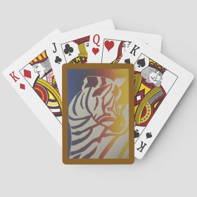 Cartas de Baralho Clássicas Arco-íris Zebra (Verso)