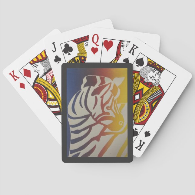 Cartas de Baralho Clássicas Arco-íris Zebra (Verso)