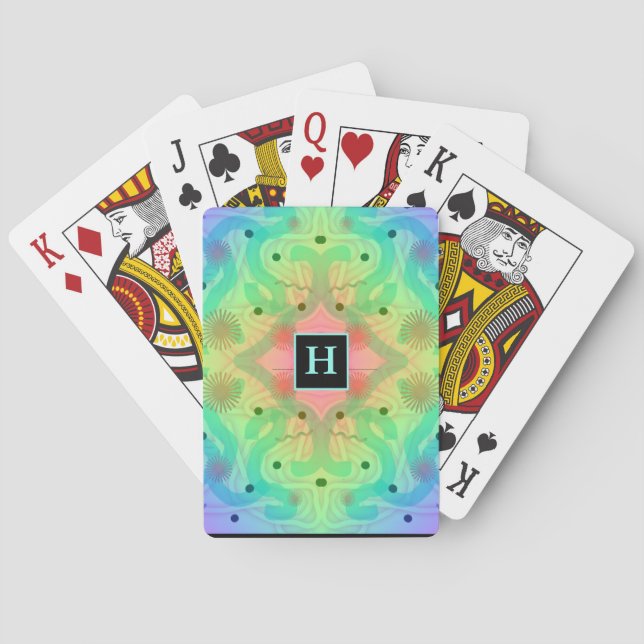 Cartas de Baralho Clássicas com Padrão Abstrato Pa (Verso)