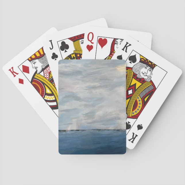 Cartas de baralho clássicas com tema de praia (Verso)