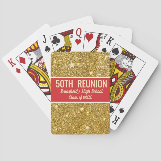 Cartas de Baralho Clássicas para Reunião de 50 Ano (Verso)