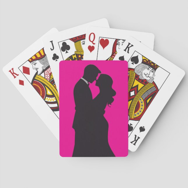 Cartas de Baralho Clássicas Rosa + Preto do Dia do (Verso)