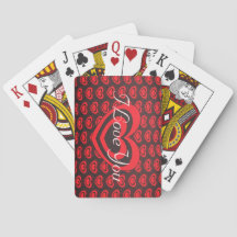 Cartas de Baralho Clássicas Vermelhas e Pretas do