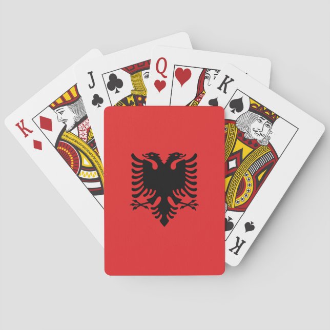 Cartas de Baralho com a Bandeira da Albânia (Verso)