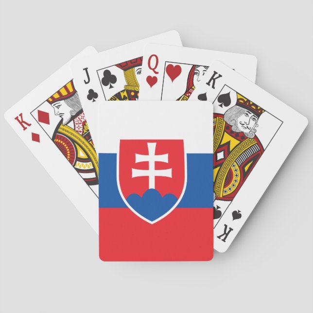 Cartas de Baralho com a bandeira da Eslováquia (Verso)
