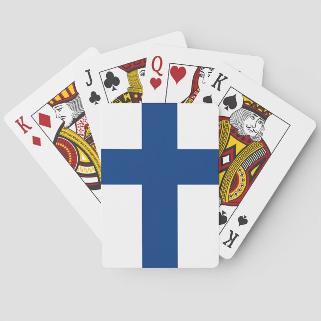 Cartas de Baralho com a bandeira da Finlândia (Verso)