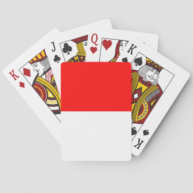 Cartas de Baralho com a bandeira da Indonésia (Verso)