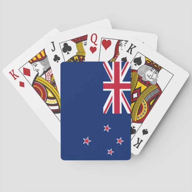 Cartas de Baralho com a bandeira da Nova Zelândia (Verso)