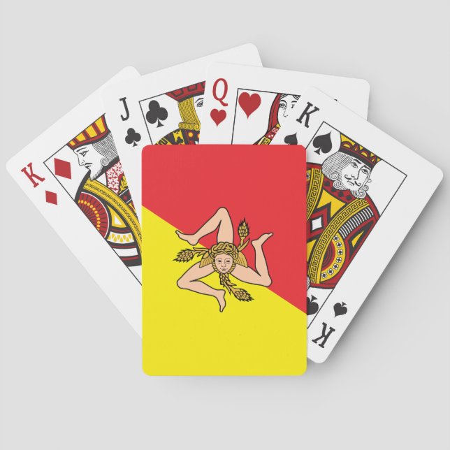 Cartas de Baralho com a bandeira da Sicília (Verso)