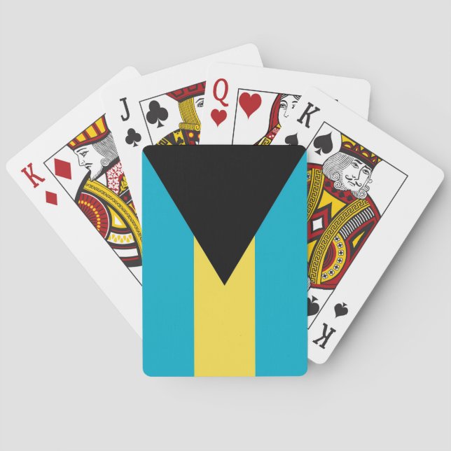 Cartas de Baralho com a Bandeira das Bahamas (Verso)