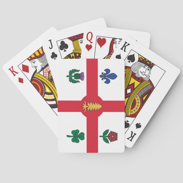 Cartas de Baralho com a bandeira de Montreal (Verso)