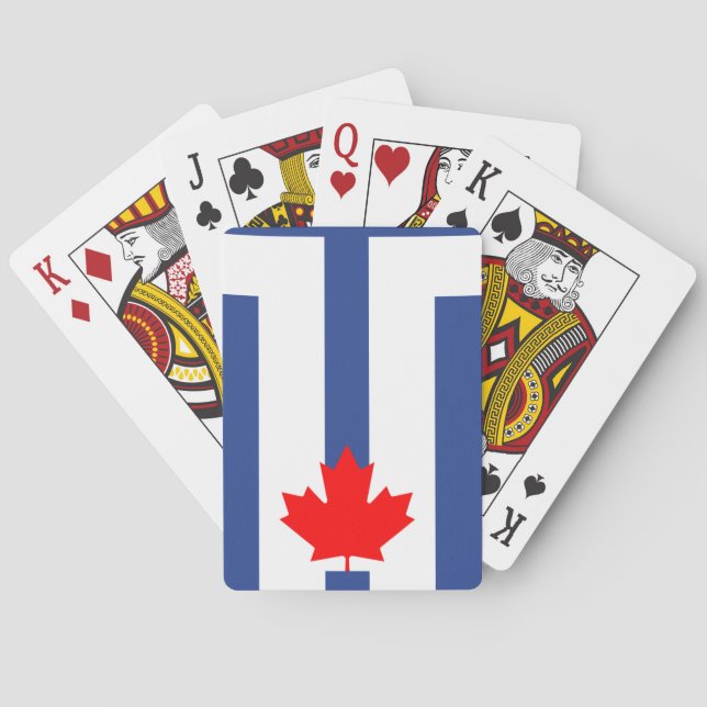 Cartas de Baralho com a bandeira de Toronto, Canad (Verso)
