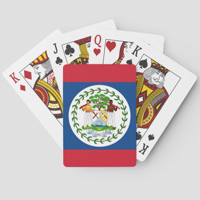 Cartas de Baralho com a Bandeira do Belize (Verso)